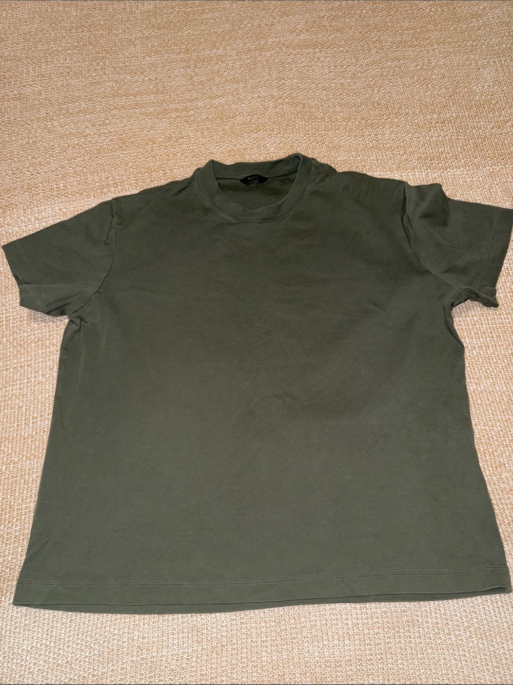 Massimo Dutti Olive Crew Neck Short Sleeve Tee